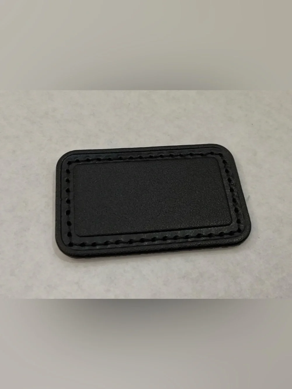 NEW Tumi Large 2-1/4” x 1-3/8” Leather Monogram Patch - CLASSIC SOLID BLACK